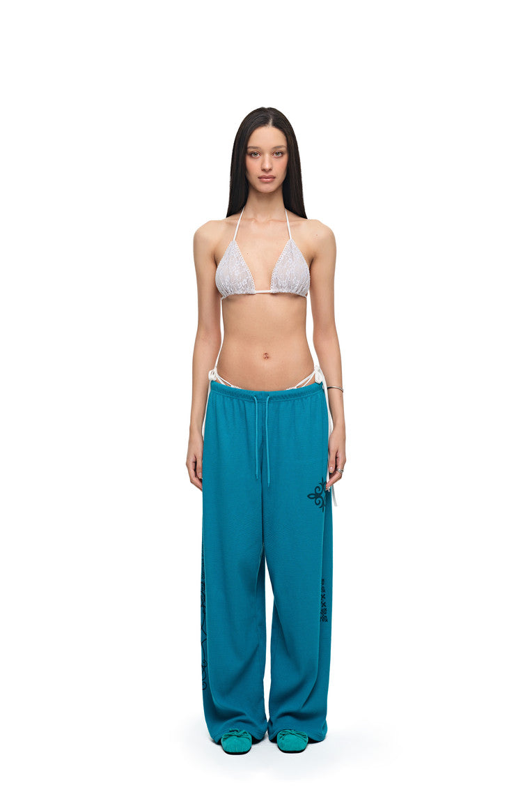 LEO WAFFLE PANTS (TEAL)