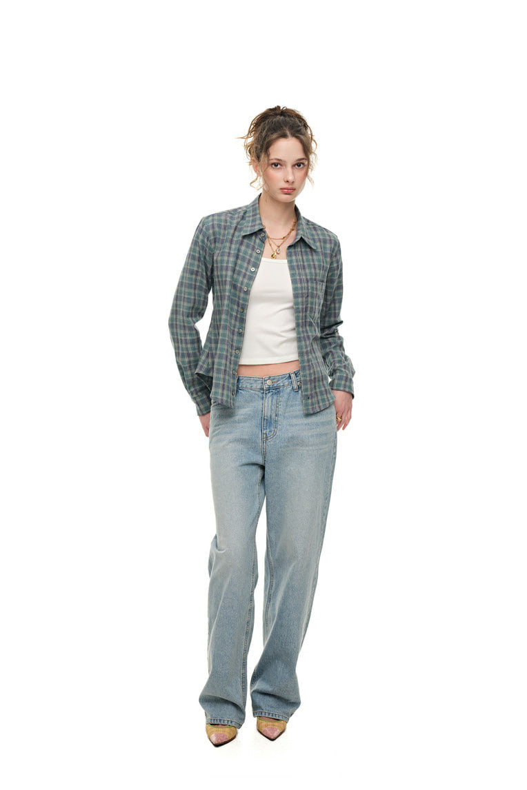 PLAID SLIM-FIT SHIRT (GREEN)