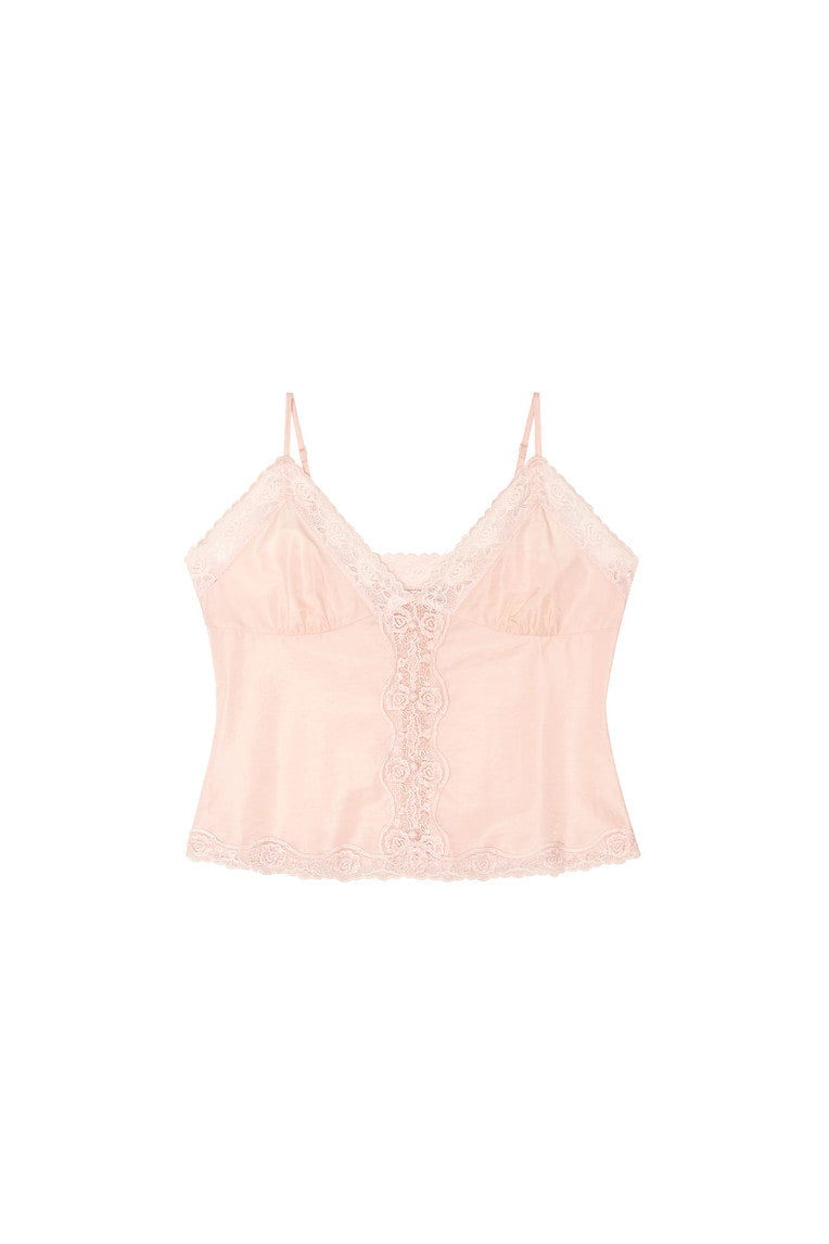 LACE SLIP SLEEVELESS TOP (LIGHT PINK)
