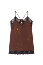 HOTFIX MINI SLIP DRESS (BROWN)