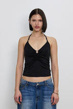 HALTER O-RING TANK TOP (BLACK)