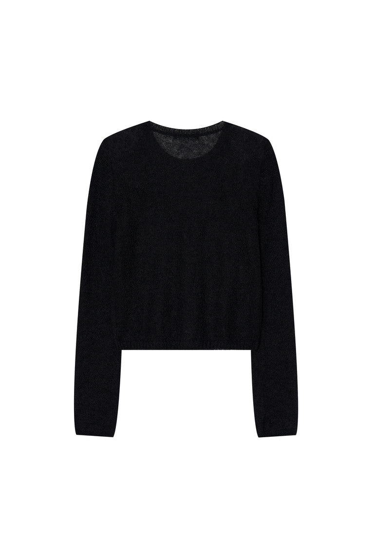 MOHAIR SLIM-FIT CARDIGAN (BLACK)