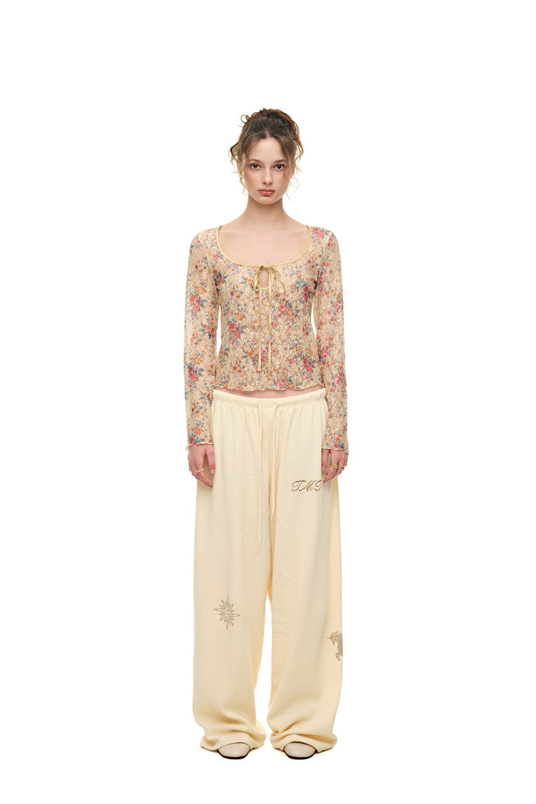 ZODIAC 02 HOTFIX WAFFLE PANTS (CREAM) - 2