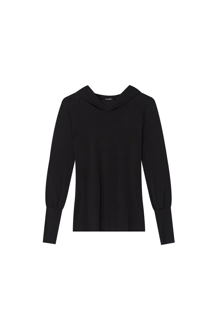 SHEER SLIM-FIT HOODIE (BLACK)