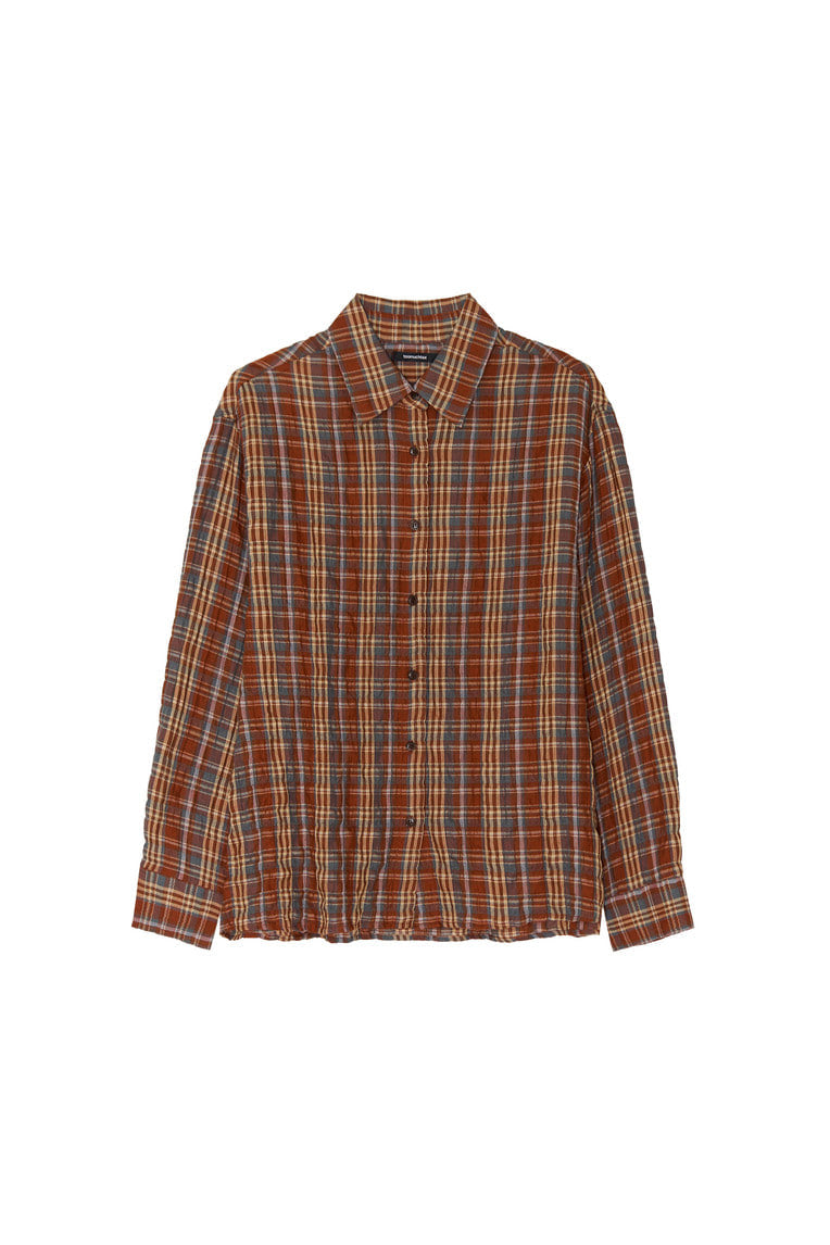 PLAID OVERSIZED SHIRT (BROWN)