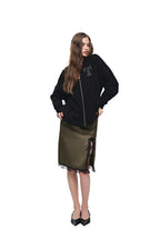 LEO HOTFIX WAFFLE ZIP-UP HOODIE (BLACK)