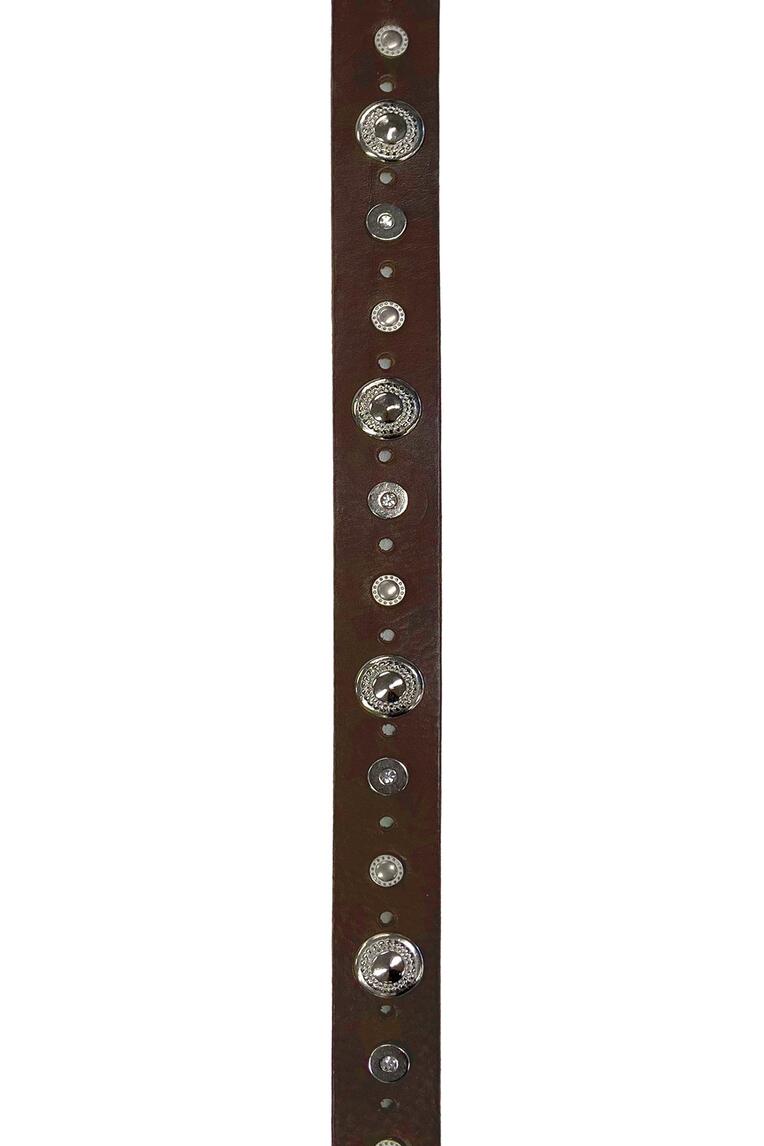 STUDDED LEATHER BELT (BROWN)