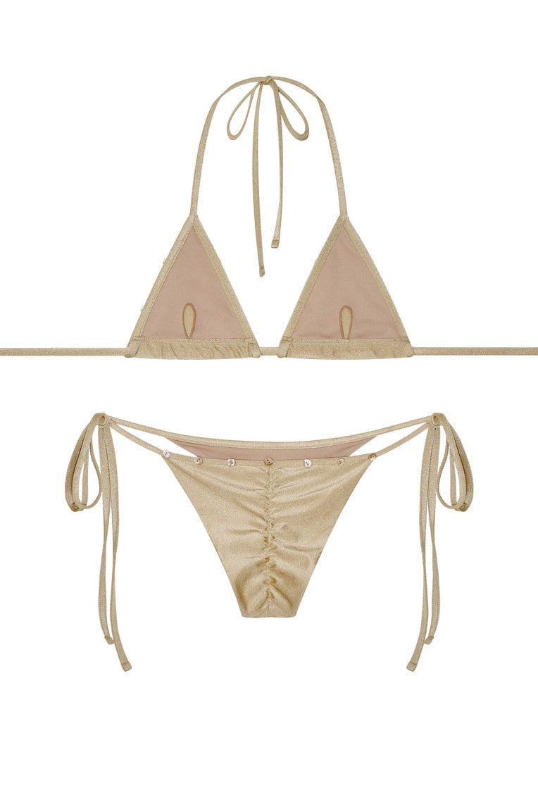 MOTHER OF PEARL GLITTER BIKINI (GOLD)