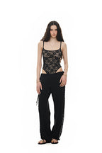 DEEP ROUND NECK LACE BODYSUIT (BLACK)