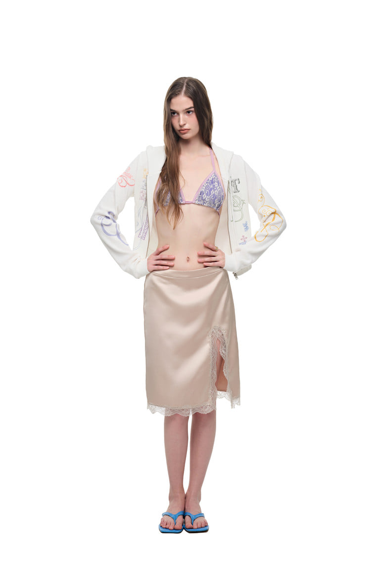 LACE MIDI SKIRT (BEIGE)