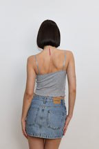 LACE RIBBED CAMI TOP (GREY)