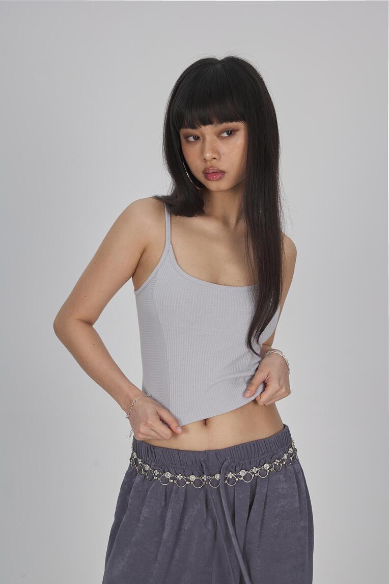 RIBBED TANK TOP (GREY)