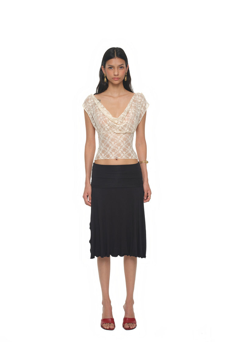 SLIT MIDI SKIRT PANTS (BLACK)