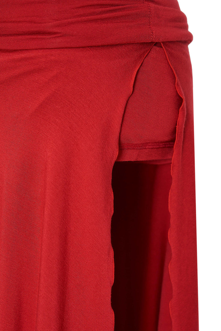 SLIT MIDI SKIRT PANTS (RED)