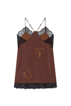 HOTFIX MINI SLIP DRESS (BROWN)