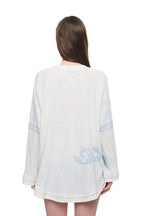 ORNAMENT 02 WAFFLE OVERSIZED LONG SLEEVE T-SHIRT (WHITE)