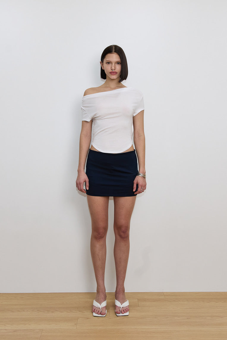 ASYMMETRIC ONE SHOULDER T-SHIRT (WHITE)