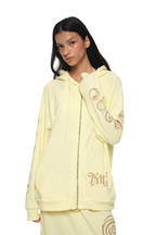 SUN DISC WAFFLE ZIP-UP HOODIE (LEMON)