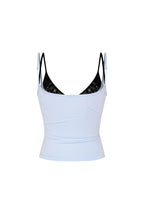 BRA-LAYERED SLEEVELESS TOP (LACE/LIGHT BLUE)