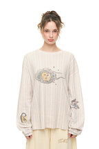 WALLPAPER POINTELLE LONG SLEEVE T-SHIRT (MELANGE GRAY)