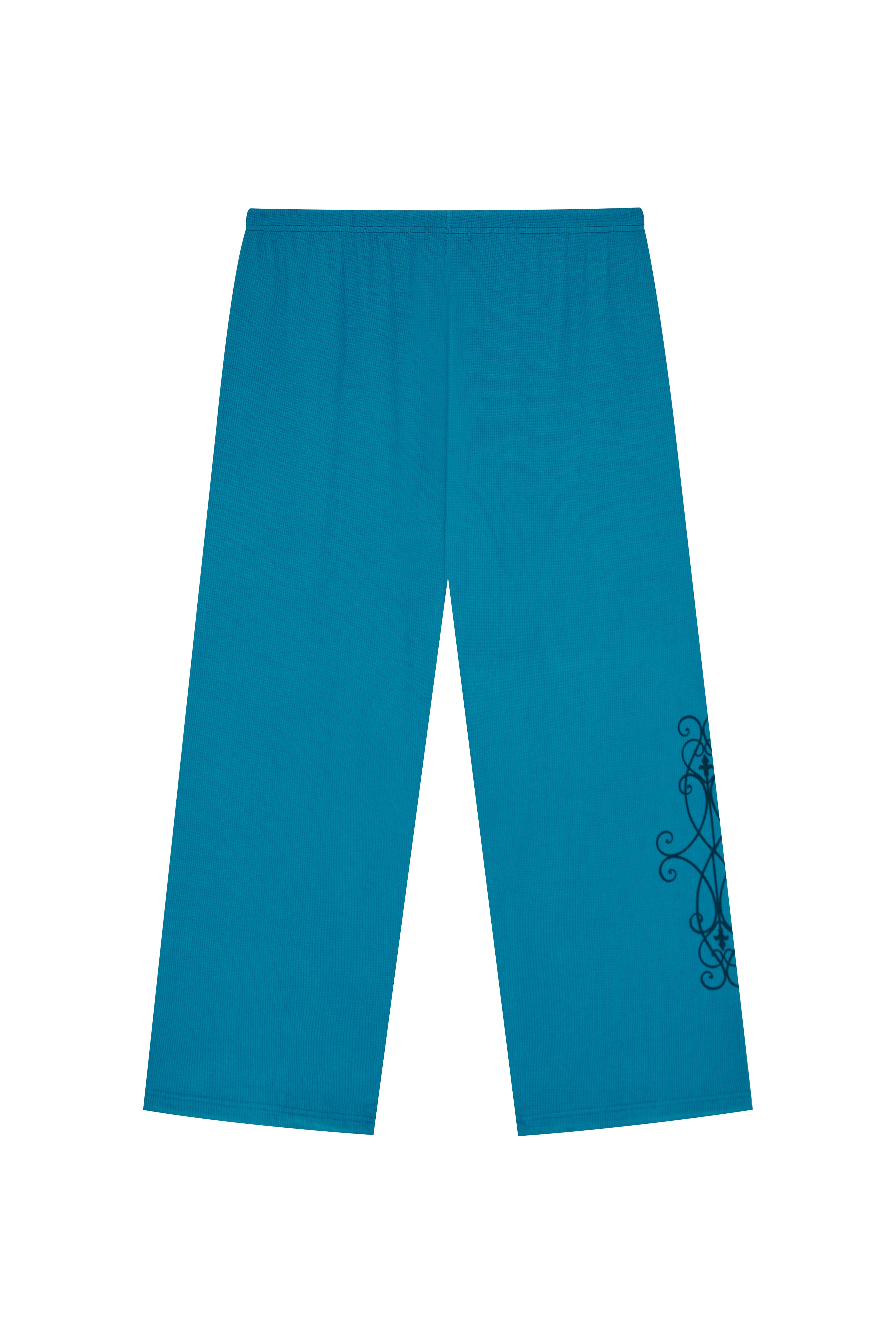 LEO WAFFLE PANTS (TEAL)