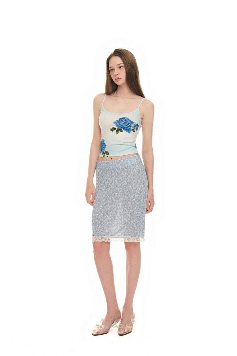 ROSE SLEEVELESS TOP (BLUE)