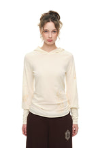 SHEER SLIM-FIT HOODIE (IVORY)