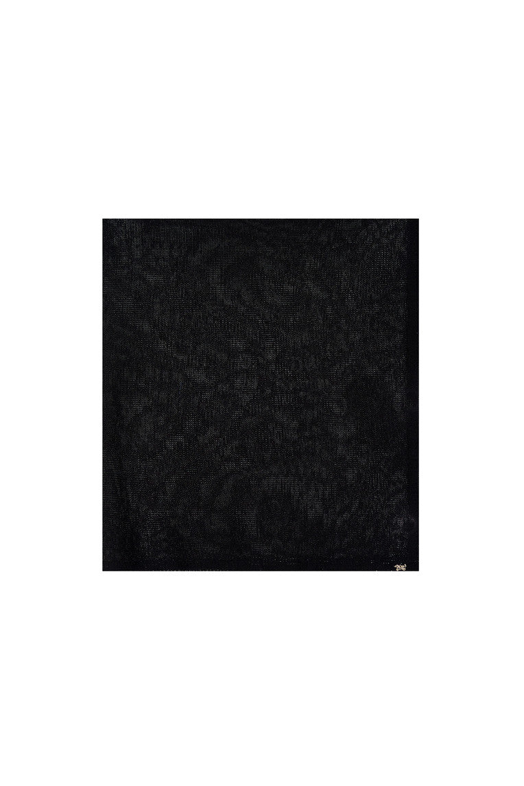 SHEER LINEN KNIT SHAWL (BLACK)