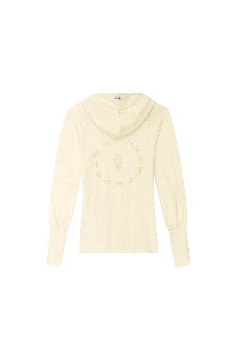 SHEER SLIM-FIT HOODIE (IVORY)