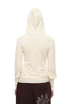 SHEER SLIM-FIT HOODIE (IVORY)