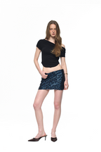 SPANGLE SKIRT PANTS (BLUE)