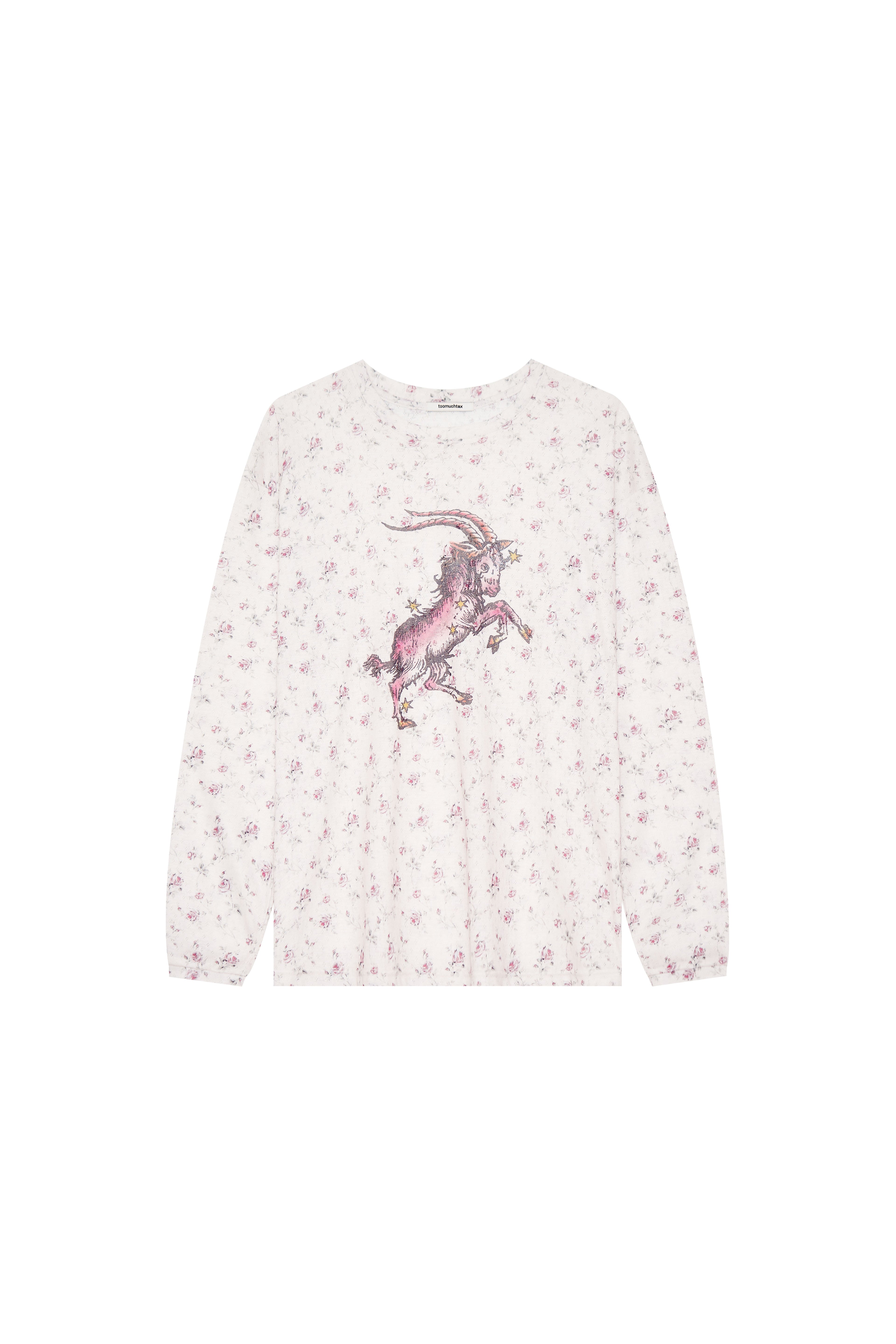 FLORAL POINTELLE LONG SLEEVE T-SHIRT (IVORY)