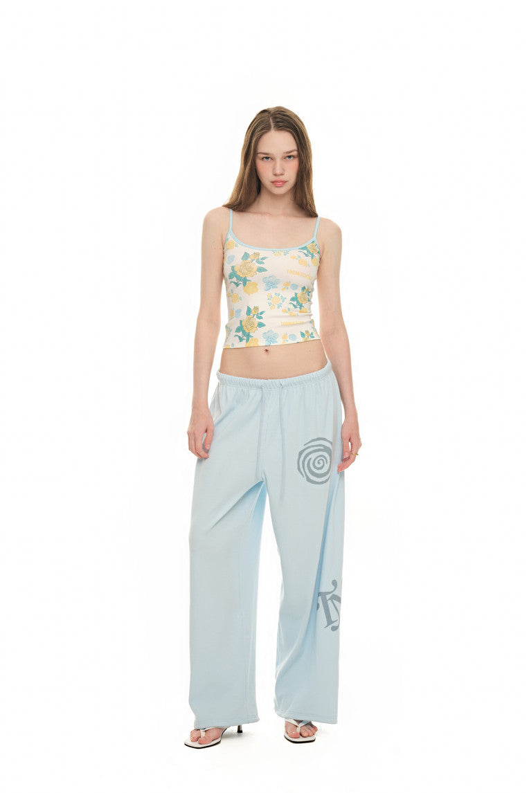 ROSE STENCIL SLEEVELESS TOP (YELLOW)