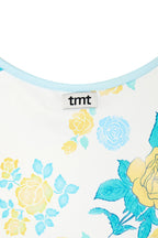 ROSE STENCIL SLEEVELESS TOP (YELLOW)