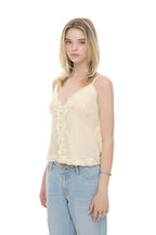 LACE SLIP SLEEVELESS TOP (YELLOW)