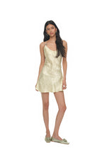 OPEN BACK MINI SLIP DRESS (LIME)