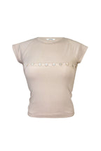 MOTHER OF PEARL BUTTON RAGLAN T-SHIRT (BEIGE)