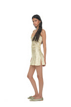 OPEN BACK MINI SLIP DRESS (LIME)