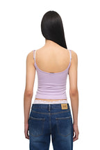 BRA-LAYERED SLEEVELESS TOP (LACE/LAVENDER)