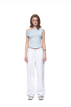ASYMMETRIC ONE SHOULDER SLEEVELESS TOP (LIGHT BLUE)