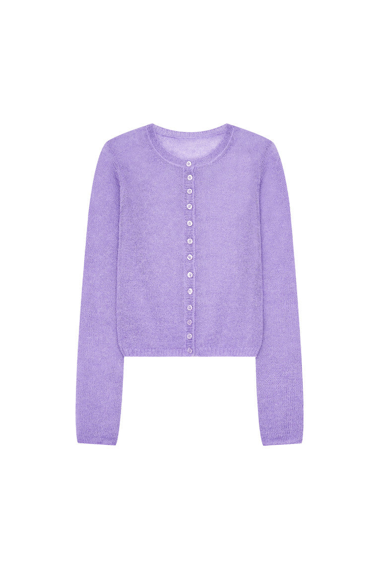 MOHAIR SLIM-FIT CARDIGAN (LAVENDER)