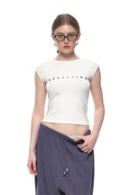 MOTHER OF PEARL BUTTON RAGLAN T-SHIRT (IVORY)