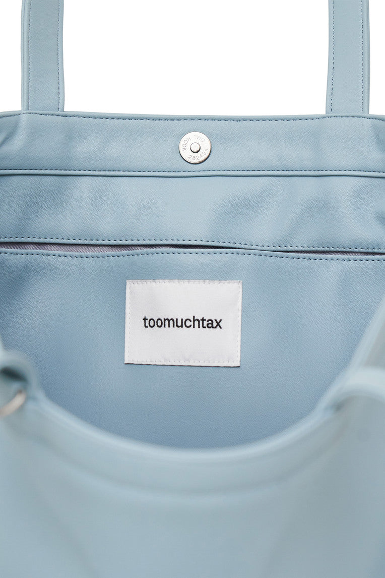 FAUX LEATHER 02 TOTE BAG (LIGHT BLUE)