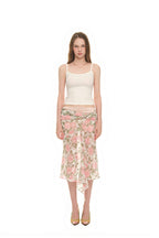 ROSE FLAIR MIDI SKIRT (PINK)