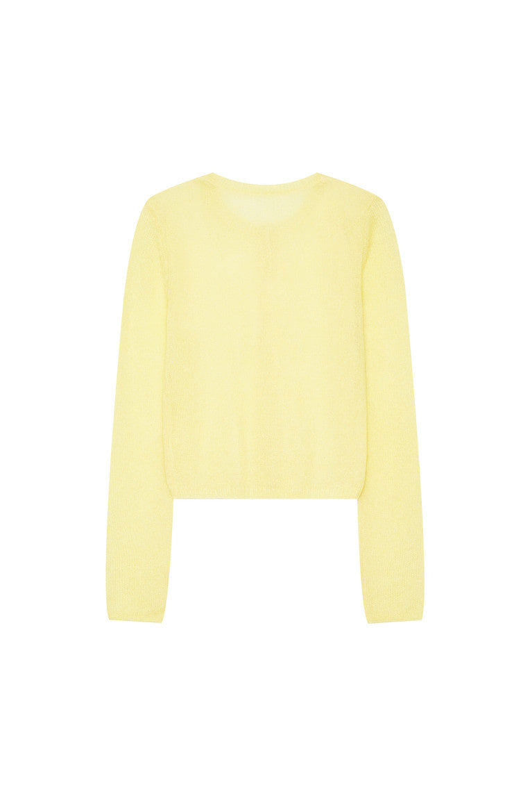 MOHAIR SLIM-FIT CARDIGAN (LEMON)