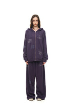 ZODIAC 02 HOTFIX WAFFLE ZIP-UP HOODIE (PURPLE) - 2