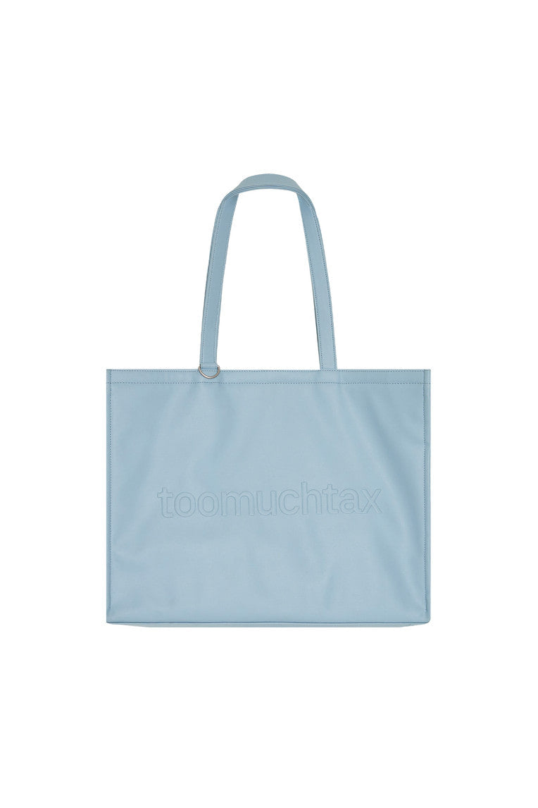 FAUX LEATHER 02 TOTE BAG (LIGHT BLUE)