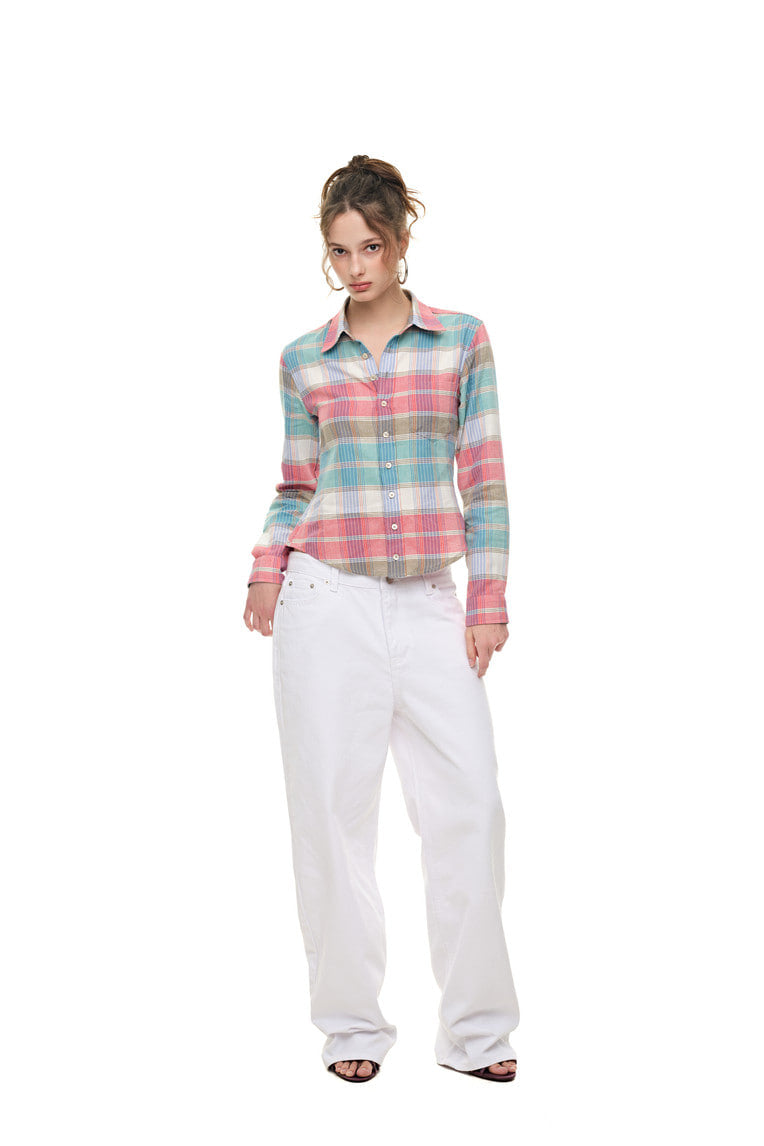 PLAID SLIM-FIT SHIRT (RED)