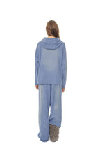 ZODIAC HOTFIX WAFFLE ZIP-UP HOODIE (WASHED BLUE)