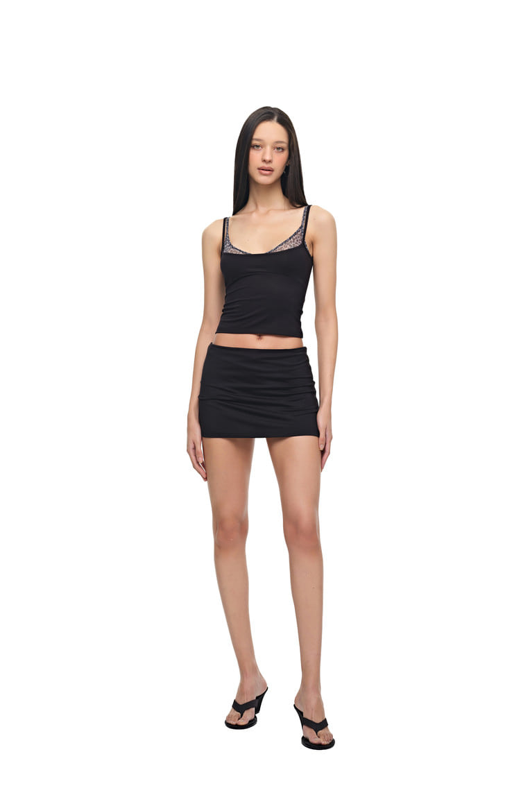 BRA-LAYERED SLEEVELESS TOP (LEOPARD/BLACK)